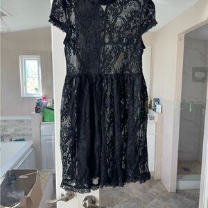 Killstar Elegant Black Lace Dress